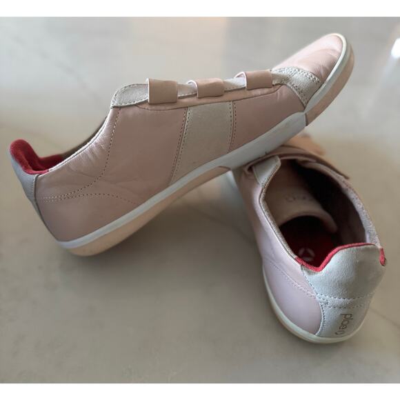 Plae Larkin Shoes Leather Cameo Rose 3 strap hook and loop sneakers W 12 M 10.5 - Picture 4 of 7
